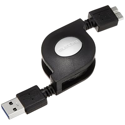 エレコム USBケーブル 延長 USB3.0 (USB A オス to USB A メス) 巻き取り 0.7m ブラック USB3-RLEA07BK 全1色 全1サイズ 全2種