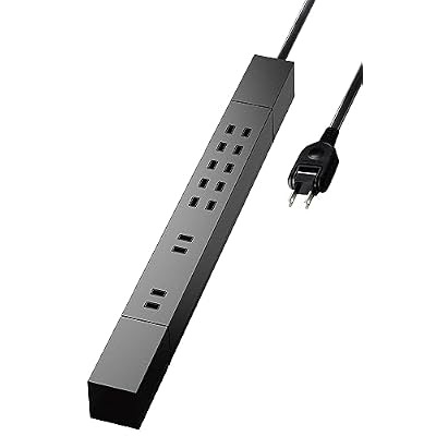 エレコム 電源タップ 雷ガード 7個口 回転式 ほこりシャッター 【 仮固定&吊下可能な回転パーツ付き 】 1m ブラック ECT-0510BK 全1サイズ 全1種