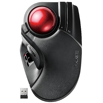 エレコム トラックボールマウス ワイヤレス 大玉 8ボタン チルト機能 ブラック M-HT1DRBK