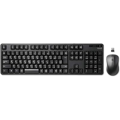エレコム キーボード 【マウスセット】 ワイヤレス (レシーバー付属) メンブレン フルキーボード ブラック TK-FDM106MBKブランドエレコム(ELECOM)色ブラックモデルTK-FDM106MBK商品説明【商品概要】タイピングしやすい、JIS規格準拠の標準日本語配列のキーボードです。大型のエンターキーや、独立して配置されたDeleteやInsertなどの特殊キーにより、誤入力しにくく快適なキータイピングが行えます。左右対称で持ち方を選ばないシンメトリーデザインを採用した無線マウスが付いています。1円玉サイズのマイクロレシーバーを採用しており、パソコンのUSBポートに挿すだけで、すぐに使用することができる無線接続タイプです。ひとつのレシーバーユニットでキーボードとマウスを接続可能です。【商品説明】【商品詳細】ブランド：エレコム(ELECOM)商品種別：パソコン用キーボード商品名：エレコム キーボード 【マウスセット】 ワイヤレス (レシーバー付属) メンブレン フルキーボード ブラック TK-FDM106MBK製造元：エレコム(ELECOM)商品番号：TK-FDM106MBK発売日：2019年02月28日商品内容：並色：ブラック商品タイプ：キーボード(マウスセット)【当店からの連絡】