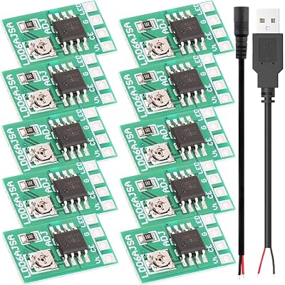 Youmile 10個 LED電流ドライバモジュール可変電流LEDドライバボード DC 3.3V 3.7V 5V 6V LED の運転者モジュール PWMコントロールボード30-1500mA 1.5A定電流調整可能モジュール USBオスケーブル付き DCメスケーブル付きブランドYoumile色9WモデルJK-YM-733A商品説明【商品概要】😊【機能】：このモジュールは電流調整モジュールです： この調整モジュールは電流調整集積回路で、高精度基準電圧、アンプ、カレントミラーなどで構成されます。オンチップパワートランジスタと電流検出ブロックにより、外付け部品が大幅に削減され、LEDドライバに非常に適しています。😊【専門的な設計】： パワートランジスタと電流センスブロックを内蔵し、外付け部品の必要性を大幅に削減し、LEDドライバとして理想的な選択です。😊【チップイネーブル機能】： チップイネーブル機能を搭載し、チップ全体をシャットダウンすることができ、消費電流をわずか1uAに抑えることができます。😊【多機能アプリケーション】： 最大電流1.5Aで1-16個のLEDを駆動でき、様々な照明プロジェクトに適しています。😊【温度調整】： 従来の温度保護とは異なり、このLEDドライバは温度調整を実装しています。高い周囲温度や電圧降下でもLEDが点灯することをし、効果的に電力使用量を最大化し、過熱を防止します。😊【仕様 】: 動作電圧 DC 2.8-6 V (3 V 3.3 V 3.7 V 4.5 V 5 V 6 V LEDドライバに最適);出力電流:30-1500mA;最大出力電力:9 W;1-16個の2.8-6 V LEDを駆動できます(最大電流は1.5Aを超えない)。😊【パッケージに含まれるもの】： 10 x LEDドライバ;1 x USBオス2極ケーブル;1 x DCメス2極ケーブル。【商品説明】仕様:動作電圧: DC 2.8-6 V (3 V 3.3 V 3.7 V 4.5 V 5 V 6 V LED ドライバーに最適)出力電流: 30-1500MA出力電力: 9 W1-16 個の 2.8-6 V LED を駆動可能 (最大電流は 1.5A を超えません)電流規制: 1 調整可能な抵抗経由、2 PWM 信号制御経由サイズ: 1.8x1cm/0.71x0.39""パッケージに含まれるもの:10 x LED ドライバー1 x USB オス 2 極ケーブル1 x DC メス 2 極ケーブル【商品詳細】ブランド：Youmile商品種別：パソコン・周辺機器商品名：Youmile 10個 LED電流ドライバモジュール可変電流LEDドライバボード DC 3.3V 3.7V 5V 6V LED の運転者モジュール PWMコントロールボード30-1500mA 1.5A定電流調整可能モジュール USBオスケーブル付き DCメスケーブル付き製造元：Youmile商品番号：JK-YM-733A色：9W【当店からの連絡】