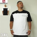 (1/31まで特別送料)大きいサイズ メンズ SOUTHPOLE(サウスポール)切替プリント 半袖 Tシャツ 3XL サウスポール