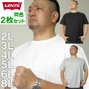 大きいサイズ メンズ 定番 Levi's-2P クルーネック 半袖 Tシャツ(メーカー取寄)-LEVIS(リーバイス)3L 4L 5L 6L 8L 2枚セット ...