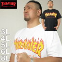 大きいサイズ メンズ THRASHER 半袖 Tシャツ(メーカー取寄)スラッシャー 3L 4L 5L 6L 8L Tシャツ 大きい サイズ キングサイズ ビッグサイズ デビルーズ インナー おしゃれ ブランド カットソー メンズファッション 春 夏 服(4)