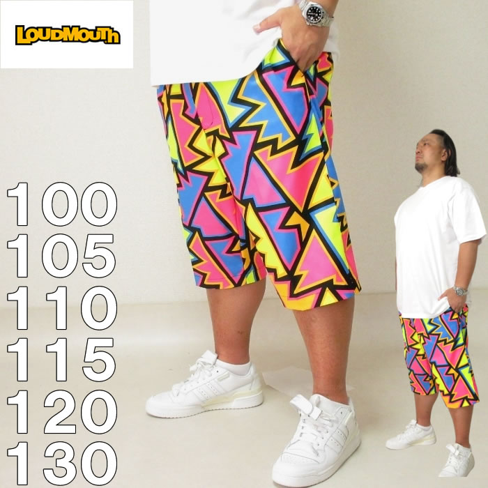 大きいサイズ メンズ LOUDMOUTH ストレッチ ツイル柄 ハーフパンツ（メーカー取寄）ゴルフパ