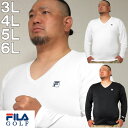 大きいサイズ メンズ FILA GOLF Vネック インナー シャツ メーカー取寄 フィラゴルフ 3L 4L 5L 6L 大きい サイズ キングサイズ ビッグサイズ デビルーズ ゴルフウェア おしゃれ ゴルフシャツ …