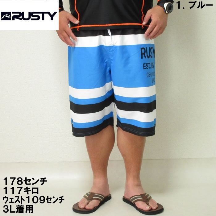 大きいサイズ メンズ 水着 RUSTY マイクロツイル サーフパンツ（メーカー取寄）ラスティ 3L 4L 5L 6L 8L デビルーズ 大きい サイズ キングサイズ ビッグサイズ 海パン 海外旅行 サーフ プール 海水浴 温泉 ジム 海水パンツ 大人