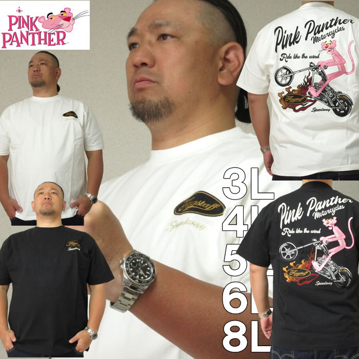 大きいサイズ メンズ PINK PANTHER FLAGSTAFF ピンクパンサー 半袖 Tシャツ メーカー取寄 ピンクパンサー 3L 4L 5L 6L 8L 大きい サイズ キングサイズ ビッグサイズ デビルーズ インナー おし…