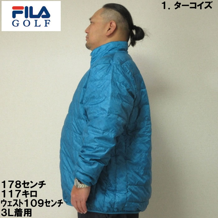 大きいサイズ メンズ ゴルフ FILA GOLF ハイブリット ダウン ブルゾン（メーカー取...