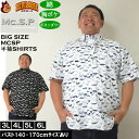 大きいサイズ メンズ Mc.S.P リップルクロス 綿 コットン 胸ポケット 日本製 プリント ボタンダウン 半袖シャツ(メーカー取寄) 3L 4L 5L 6L 大きい サイズ ビッグサイズ キングサイズ デビルーズ おしゃれ ブランド 半袖 シャツ 春 夏 服 メンズファッション