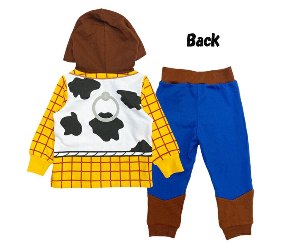 【1点までメール便送料無料】Disney PIXAR ディズニー・ピクサー トイストーリー ウッディ なりきりスーツ セットアップ コスチューム 【上下セット,変身,衣装,なりきり,ミニ裏毛,ギフト,クリスマス,プレゼント,ハロウィン,仮装】(221224503-32 tk350025)