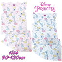 【メール便送料無料】Disney ディズニー プリンセス スーツ パジャマ 部屋着 総柄 ノースリーブ 袖フリル 5分丈パンツ ベビー/キッズ服 セットアップ 寝間着 女児 女の子 ギフト お誕生日 お祝い プレゼント (221227530 tk220024)