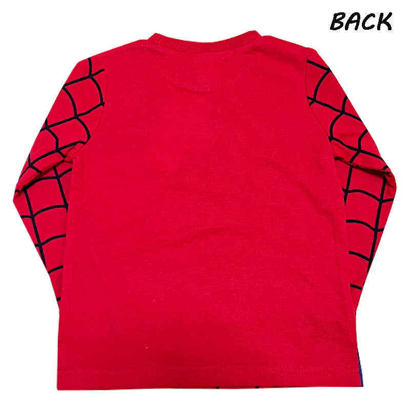 【メール便送料無料】スパイダーマン なりきり 長袖 Tシャツ アニメ キッズ 子供服 カットソー 天竺 プリント 男の子/男児 こども 旅行 ハロウィン 双子コーデ インパ ギフト プレゼント 221114502(221118501-12 tk150024)