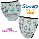 【メール便OK】SANRIO サンリオ ポチャッコ スクール 2Pショーツ 2枚組 バックプリント 総柄 インナー 下着 アンダーウエア パンツ ジュニア ティ...