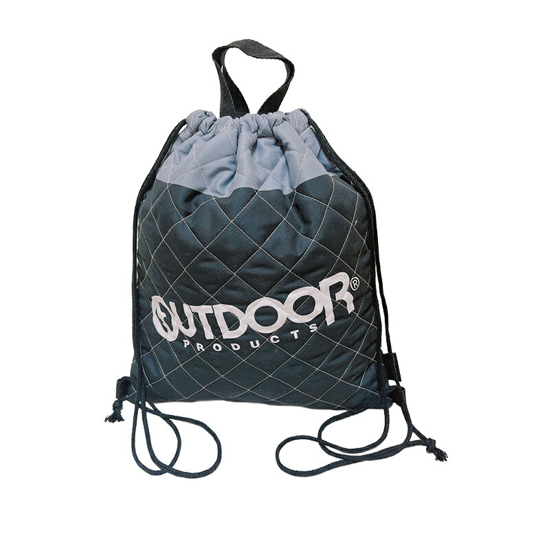 【メール便送料無料】OUTDOOR PRODUCTS アウトドア キルト ナップサック ブラック 遠足 ナップザック 練習着入れ 着替え入れ 習い事 サブバッグ お祝い プレゼント 入園 入学 ギフト 2026年度(OD1226BK-7)