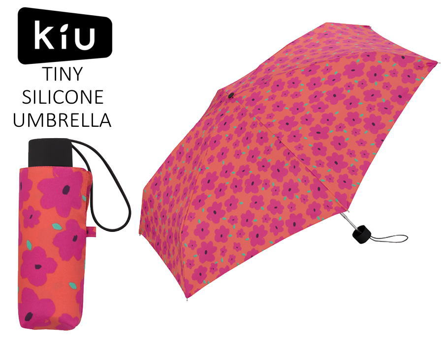 【送料無料】KiU TINY SILICONE UMBRELLA キウ タイニーシリコンアンブレラ (ハナピンク) 折りたたみ傘 ユニセックス 男女兼用 晴雨兼用 雨傘 フェス プレゼント ギフト (K33-043 wa230083)