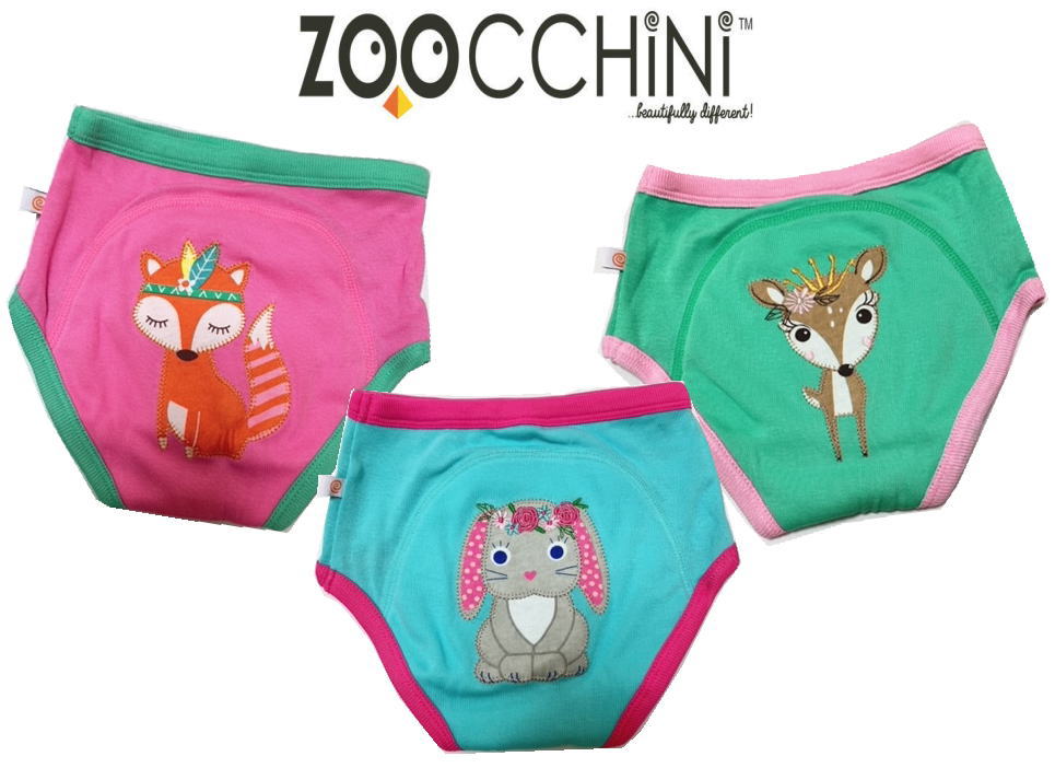 【送料無料】ZOOCCHiNi ズーキーニ ズッキーニ オーガニックコットン トレーニングパンツ 3枚組 (森のお姫様/女児) ベビー用品 赤ちゃん 女の子 ガールズ トイトレ 出産祝い 誕生日 プレゼント ギフト (13008 zc450083)