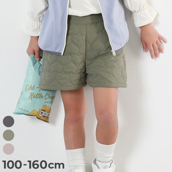 ハートキルティング ショートパンツ 子供服 キッズ 女の子 ボトムス ハーフパンツ ショートパンツのサムネイル