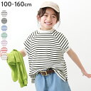 【LIMITED SALE 13 OFF】モックネック先染め ボーダー半袖Tシャツ 子供服 キッズ 女の子 トップス 半袖Tシャツ Tシャツ