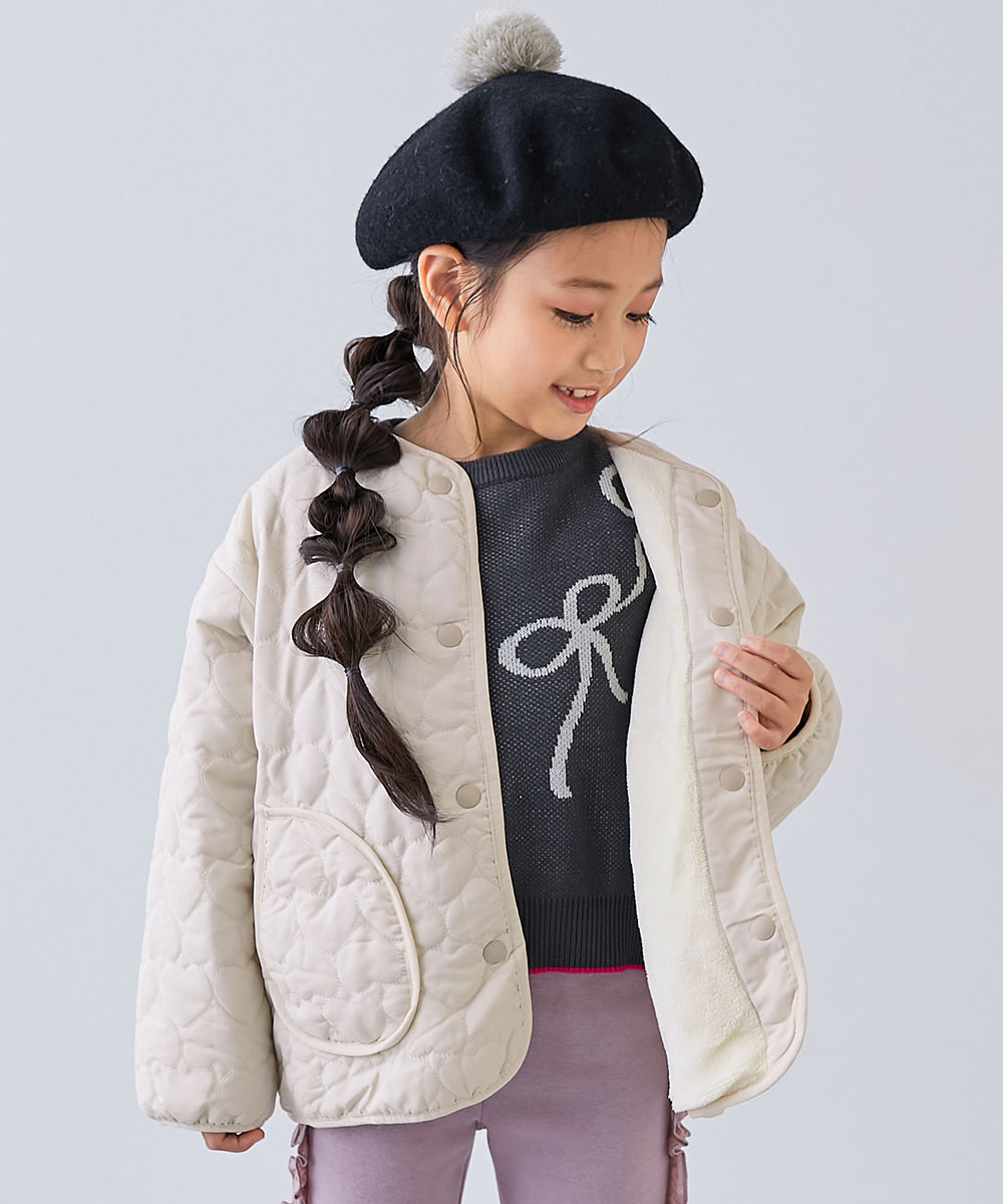 楽天市場】ボア ジャケット キッズ（カラーホワイト）の通販