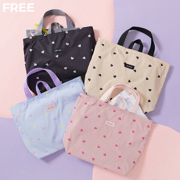 ハートデザイン レッスンバッグ 子供服 キッズ 女の子 スクールバッグ トートバッグ 入園 入学 通園 通学 小学校 ハート A3 幼稚園 保育園のサムネイル