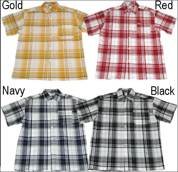 【あす楽】【2枚で送料無料】CalTop チェック柄 S/Sシャツ　[カルトップ]　MADE IN USA【全12色】メンズボタンシャツ　メンズチェックシャツ　大きい半袖シャツ　LL 2L 3L 4L 5L 7L