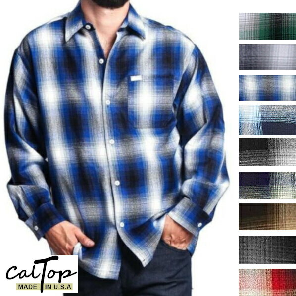 #2000L/S CalTop チェック柄 L/Sシャツ オールドスクール [カルトップ] チェックシャツ 【全9色】 キャルトップ シャツ プレイド 長袖 メキシカン チカーノ ギャング ローライダー メンズ 大き…