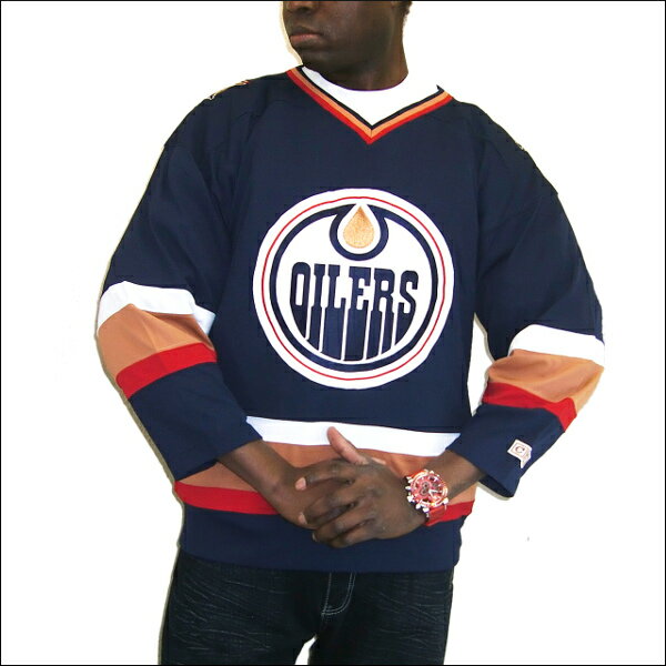 EDMONTON OILERS (エドモントンオイラース) replica アイスホッケーシャツ 【TEAM JERSEY】アイスホッケー　ゲームシャツ 大きいサイズメンズ　メンズ大きいTシャツ　ヒップホップ衣装　ダンス　衣装　ジャージ