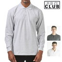 【127】PRO CLUB　(プロクラブ)　【全3色】　[あす楽]PROCLUB LONG SLEEVE POLO SHIRT(ポロシャツ)長袖無地　ポロシャツ　ボタン付きポロ　襟付き　大きいサイズメンズ　メンズ無地ポロシャツ　無地ポロ　プロクラブポロ M L LL 2L　3L　4L　5L　7L