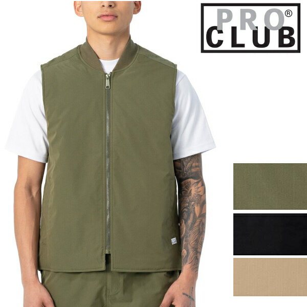 【31PC0303】[全3色]PRO CLUB SPRING QUILT LINED WORK VEST(プロクラブ) キルティングバーブル ベスト Pro club 無地ベストメンズ　(S〜3XL) メンズ 大きいサイズ ジャンパー LL 2L 3L 4L 5L 7L