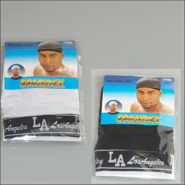 LA/NY ロゴ入り SPANDEX CAP(スパンデックスキャップ）ブラック・ホワイト hiphop ヒップホップ　ダンス　衣装　ダンス衣装　水泳帽　ロゴスパンデックスキャップ　ロスアンゼルス