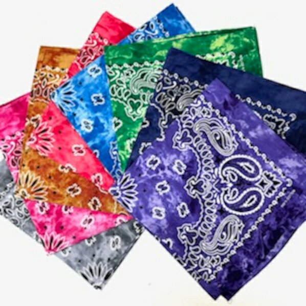 ֡[6]Bandana-Tie Dye Paisley Assortmentǥ(ڥ꡼) Х ľ55cm󥹰󥵡ҥåץۥåסƥꥢȥ꡼ȡhiphop B