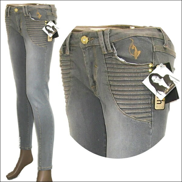 BABY PHAT Pale Wash (Skinny Cuff Jean) スキニーデニムパンツASHグレー