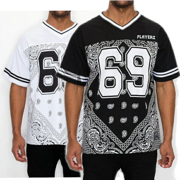 Rakuten - PLAYERZ #69 BANDANA FOOTBALL SHIRTS【あす楽】ペイスリー柄フットボールシャツ　ジャージ バンダナ　フットボールシャツ　シャツ　メンズ　ゲームシャツ大きいサイズ　スポーツウエア　スポーツウエアBANDANA【ジャージー/シャツ】