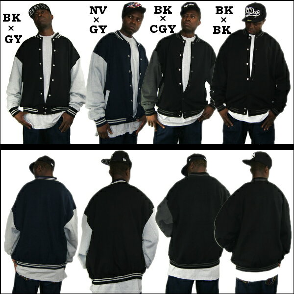 【124】PRO CLUB BASEBALL JACKET　(プロクラブ)　【全5色】ヒップホップ衣装　ダンス　衣装　S〜2XL(3XL〜7XLもございます) PROCLUBスタジアムジャケットベーズボールジャケットスタジアムジャケット ジャンパー メンズ 大きいサイズ LL 2L 3L 4L 5L 7L