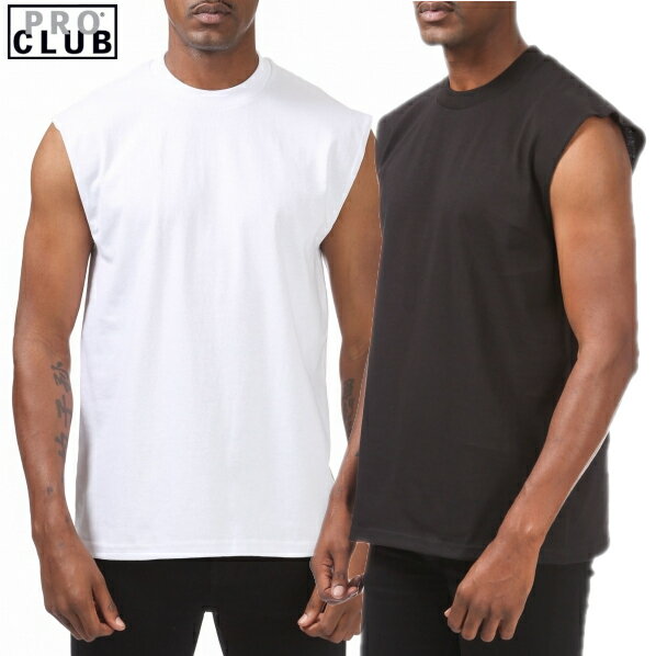 【113】S〜5XL PRO CLUB (プロクラブ)(ヘビーウェイト) HEAVY WEIGHT MUSCLE SLEEVELESS ヒップホップ衣装 ダンス 衣装PROCLUB 無地/プレーン マッスルTシャツ タンクトップ ジムウエア大きいサイズメンズ インナー 作業着5Lスリーブレス ノースリーブ