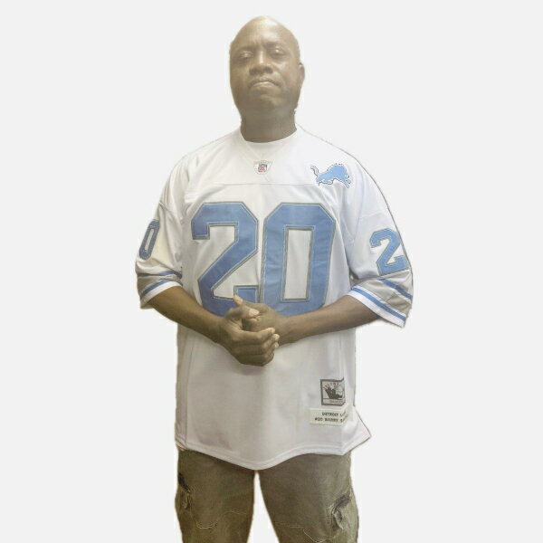Rakuten - Detroit Lions (デトロイトライオンズ) replica フットボールシャツ #20【Barry Sanders】nfl グッズ フットボールジャージ　ゲームシャツ 大きいサイズメンズ　メンズ大きいTシャツ　ヒップホップ衣装　ダンス　衣装　ジャージ