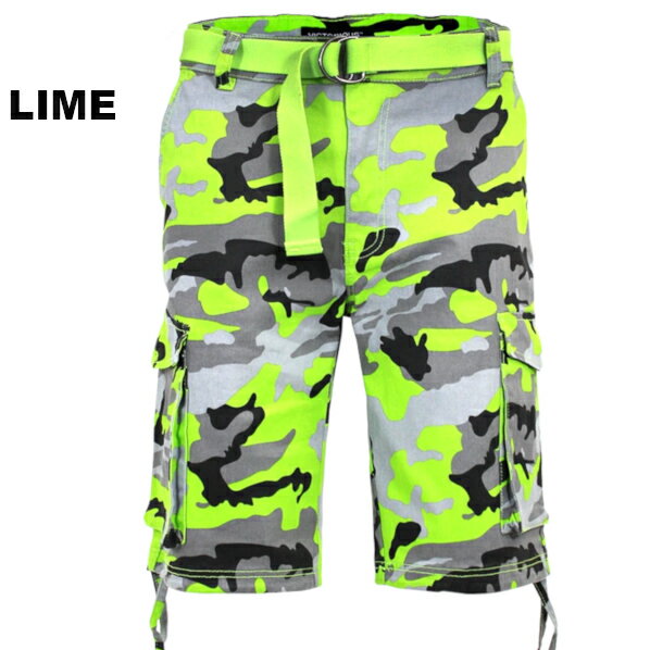 VICTORIOUS CAMO BELTED CARGO SHORTS[ヴィクトリアス] 2本で送料無料！[全5色]　迷彩カーゴショーツパンツ 迷彩　パンツ　ベルト付き Sizes【30〜38】 メンズハーフパンツ　大きいサイズメンズ　ショートパンツ 2
