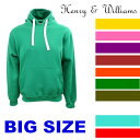 HENRY & WILLIAM　(H&W) [ヘンリー＆ウィリアム] 【全10色】New york style PULL OVER hoody　[あす楽]【4XL〜6XL】 大きいサイズ 無地プルオーバーフーディジップなし　チャックなし　派手　スウェット パーカー メンズ 大きいサイズ パーカ 3L 4L 5L 7L 8L