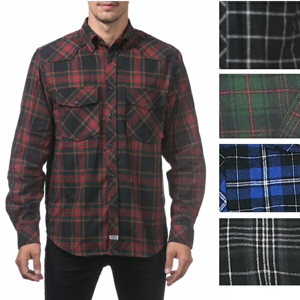 【151】PRO CLUB プロクラブ 【3XL〜7XL】Men s L/S Flannel Shirt【全4色】【フラネルシャツ]チェック柄 L/Sシャツ PROCLUB 長袖 ロングスリーブ ボタンシャツ 小さいサイズ 大きいサイズ メ…