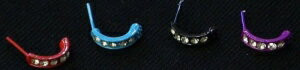 【13mm】カラフル★ ラインストーン付 ピアス 【1個売り】