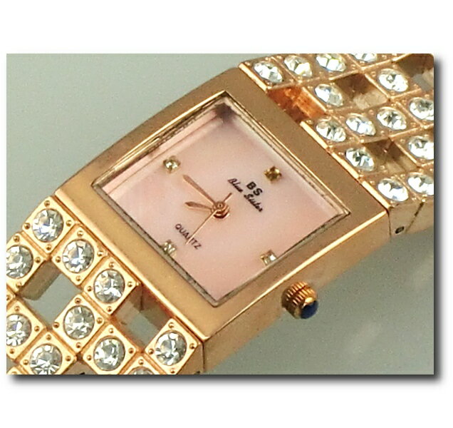 とにかくキラキラ☆ ブロンズxピンク！！ ◆BRAND:B.S ◆SIZE: 文字盤:直径約2.5cm　腕周り:約22cm (事前に言っていただければサイズ調節可能です！) バンド幅:約2.5cm