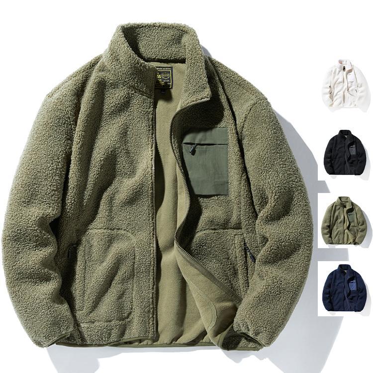 アウトドア メンズ フリース ジャケット ボアジャケット 登山ウェア ブルゾン 裏ボア 秋冬 裏起毛 保温 防寒