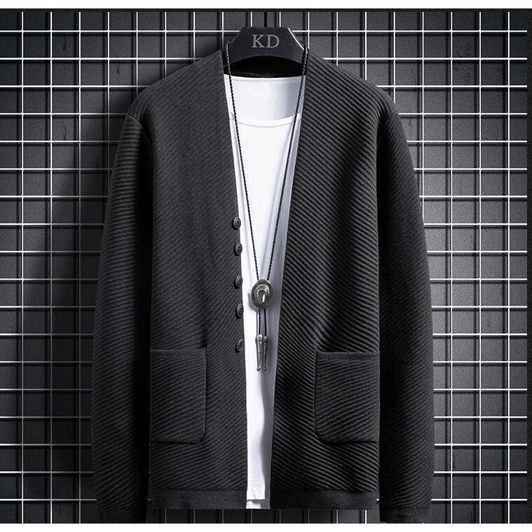 メンズカーディガン ニットセーター ショールカラー ブルゾン ポケット付き 長袖セーター 無地 秋冬 トップス カジュアル ライトアウター