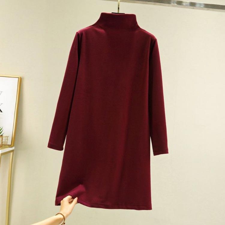 カットソー 防寒 ハイネック 秋冬 タートルネック レディース 起毛 あったかインナー ロング丈 Tシャツ 重ね着 長袖 カットソー ロングT チュニ