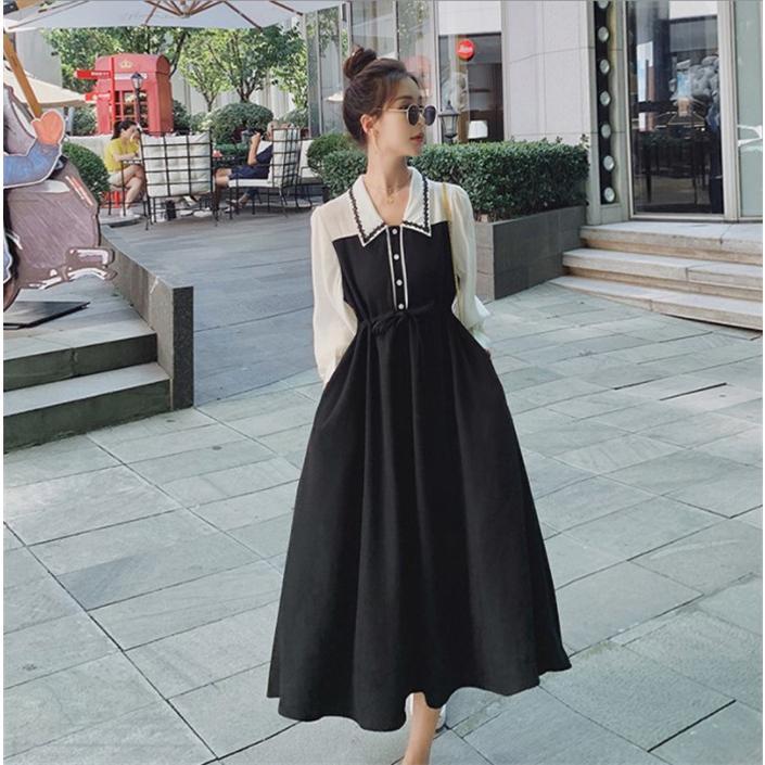 Rakuten - シャツワンピース レディース 40代 ロングワンピース 春 長袖 切り替え きれいめ ミモレ丈 フレア オシャレ 通勤 結婚式 お出かけ 大人 30代 50代