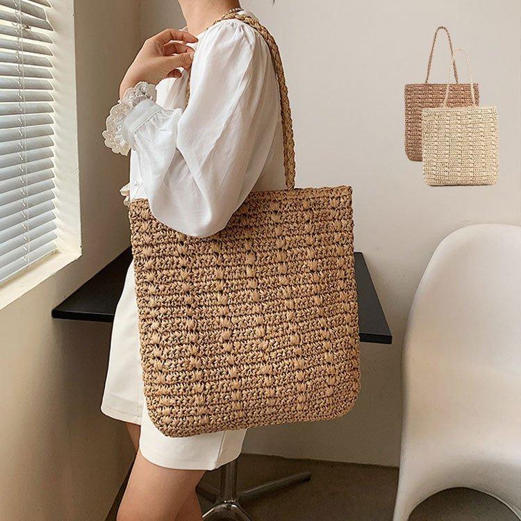 トートバッグ レディース ショルダーバッグ かばん 大きめ 肩掛け 手持ち 麦わらバッグ 韓国風 かわいい おしゃれ 大容量 人気 お洒落 30代 40代 50代