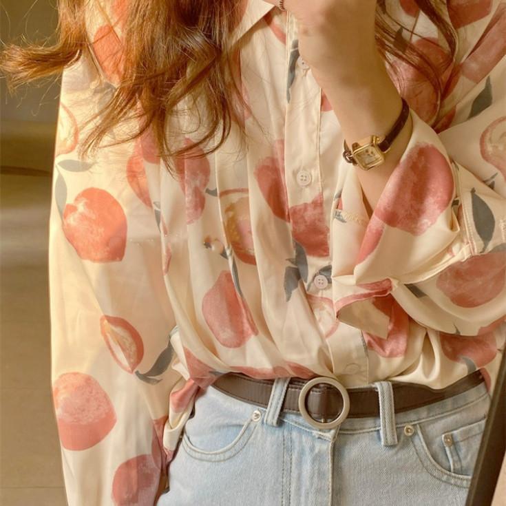シャツブラウス シャツ レディース 40代 長袖 オシャレ ブラウス 春 秋 オフィス 花柄トップス 可愛い 韓国風 大人 上品 通勤 通学 ゆったり 30代