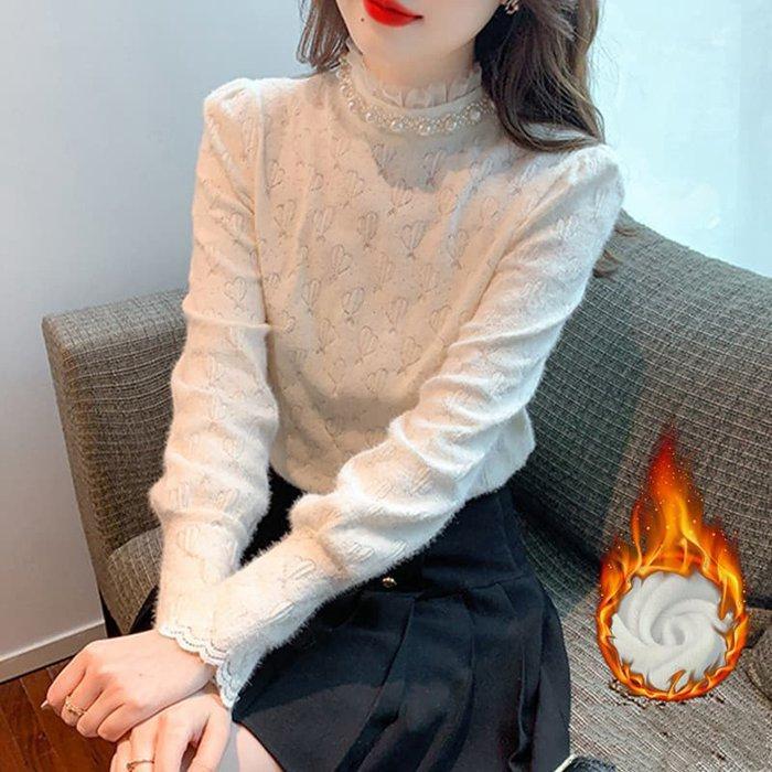 Suits For Job Interviews - パールネック レースブラウス トップス 長袖 レディース 結婚式 二次会 オフィス カジュアル 春 入学式 卒業式 総