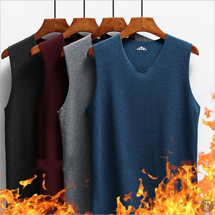 Knit Sweater - 発熱インナー タンクトップ メンズ インナー トップス 肌着 ノースリーブ 下着 保温 暖かい 防寒 冬対策
